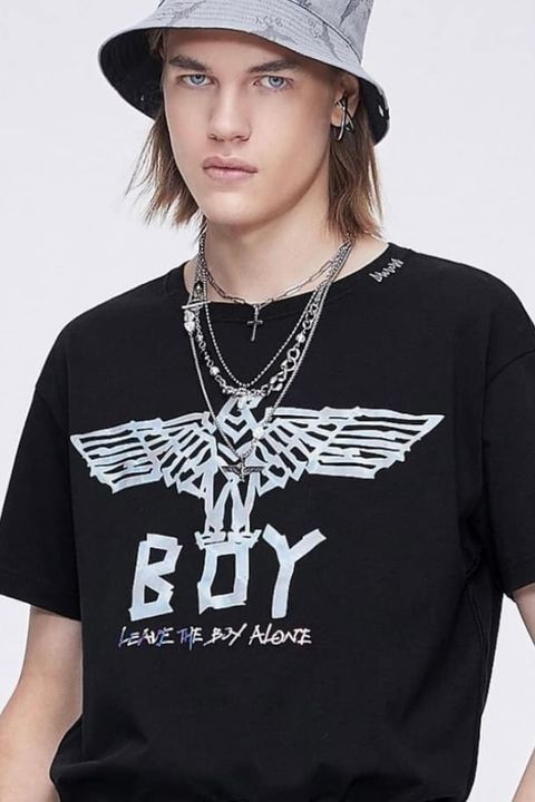 METALIC EAGLE T-SHIRTS / Black 【BOY LONDON】