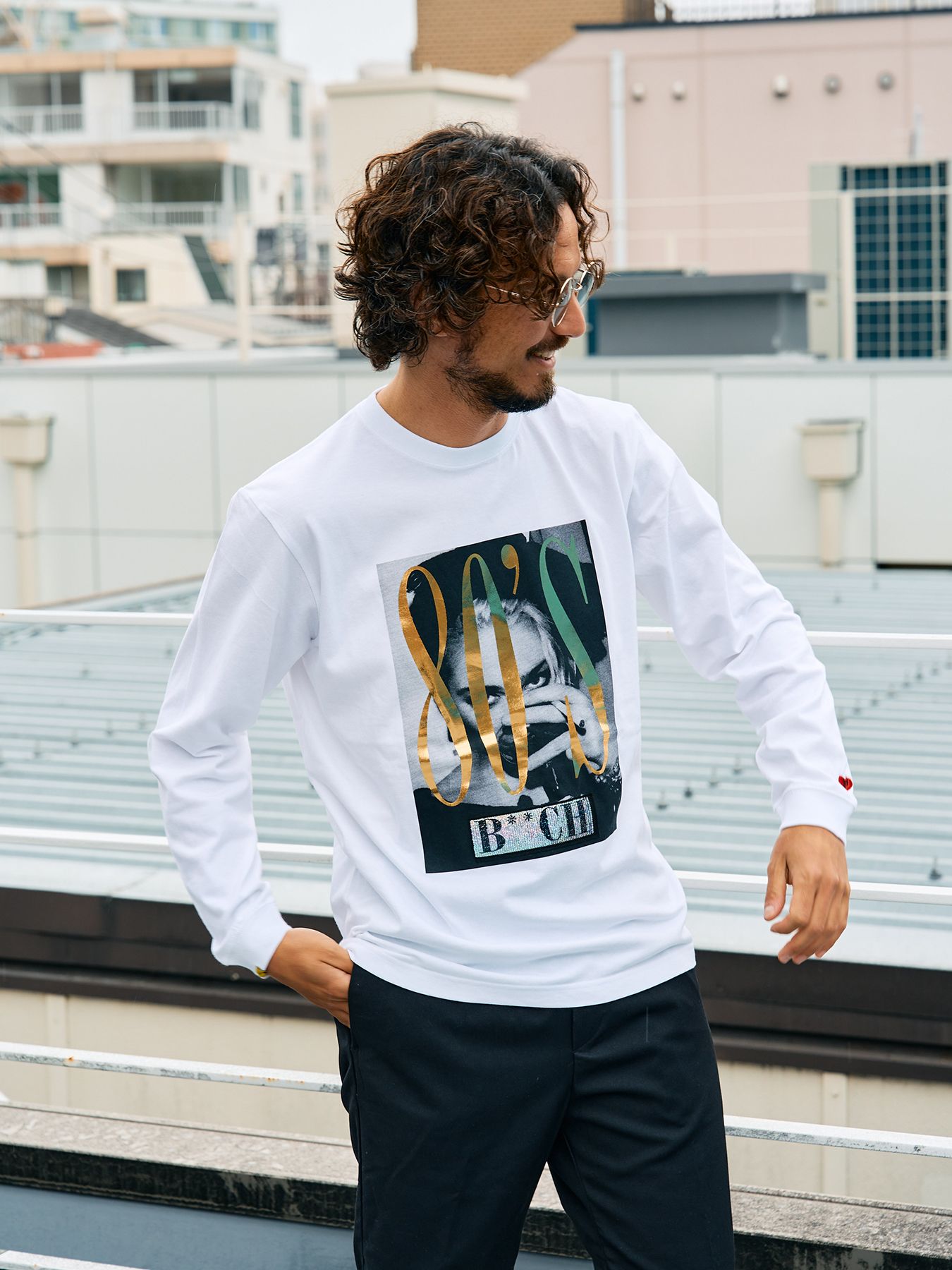 【予約品 5月8日(木) AM10時 締切】 5.6ozコットン天竺 80S QUEEN シークインLS Tシャツ / ホワイト