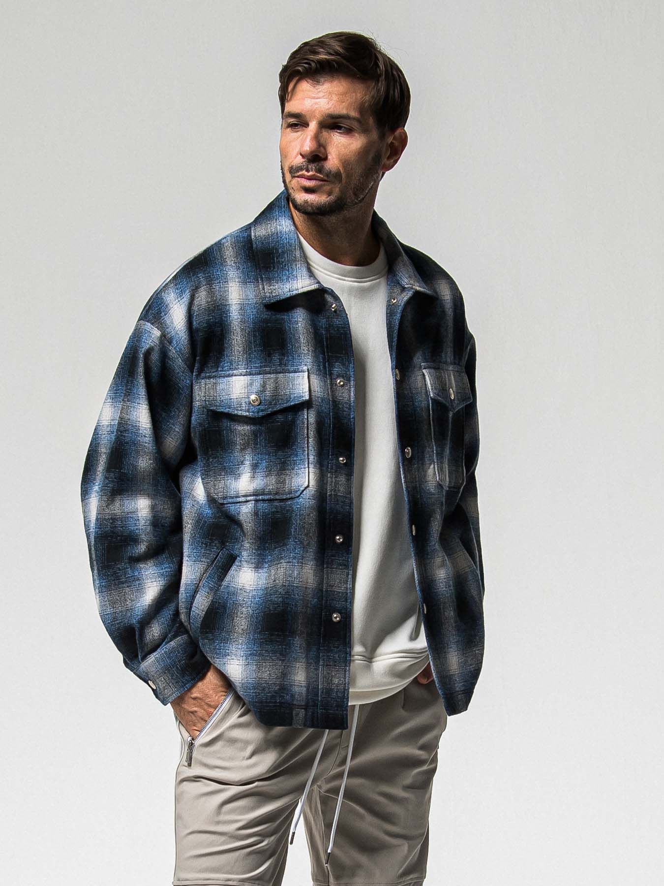 【予約品 8月31日(日) 締切】FLANNEL CHECK JK / フランネルチェック ジャケット / ブルー
