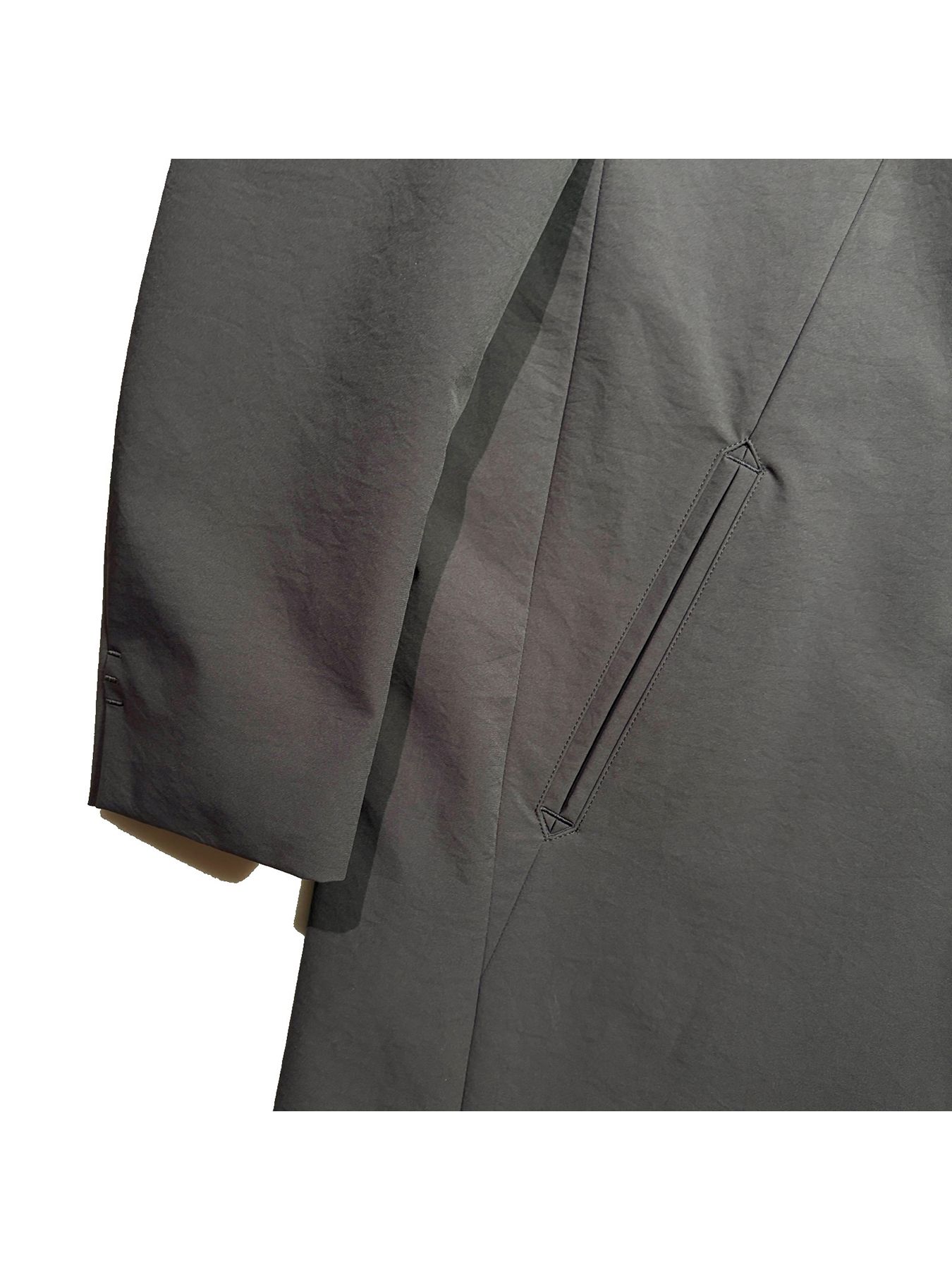 【予約品 3月9日(月) 18:00 締切】STRETCH COAT CRY / クリスタルクロスガン ストレッチ ロングコート / グレー