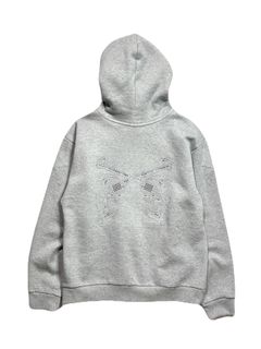 【予約品 3月9日(月) 18:00 締切】CROSSGUN CRY HOODIE / クリスタルクロスガン ジップフーディ / グレー