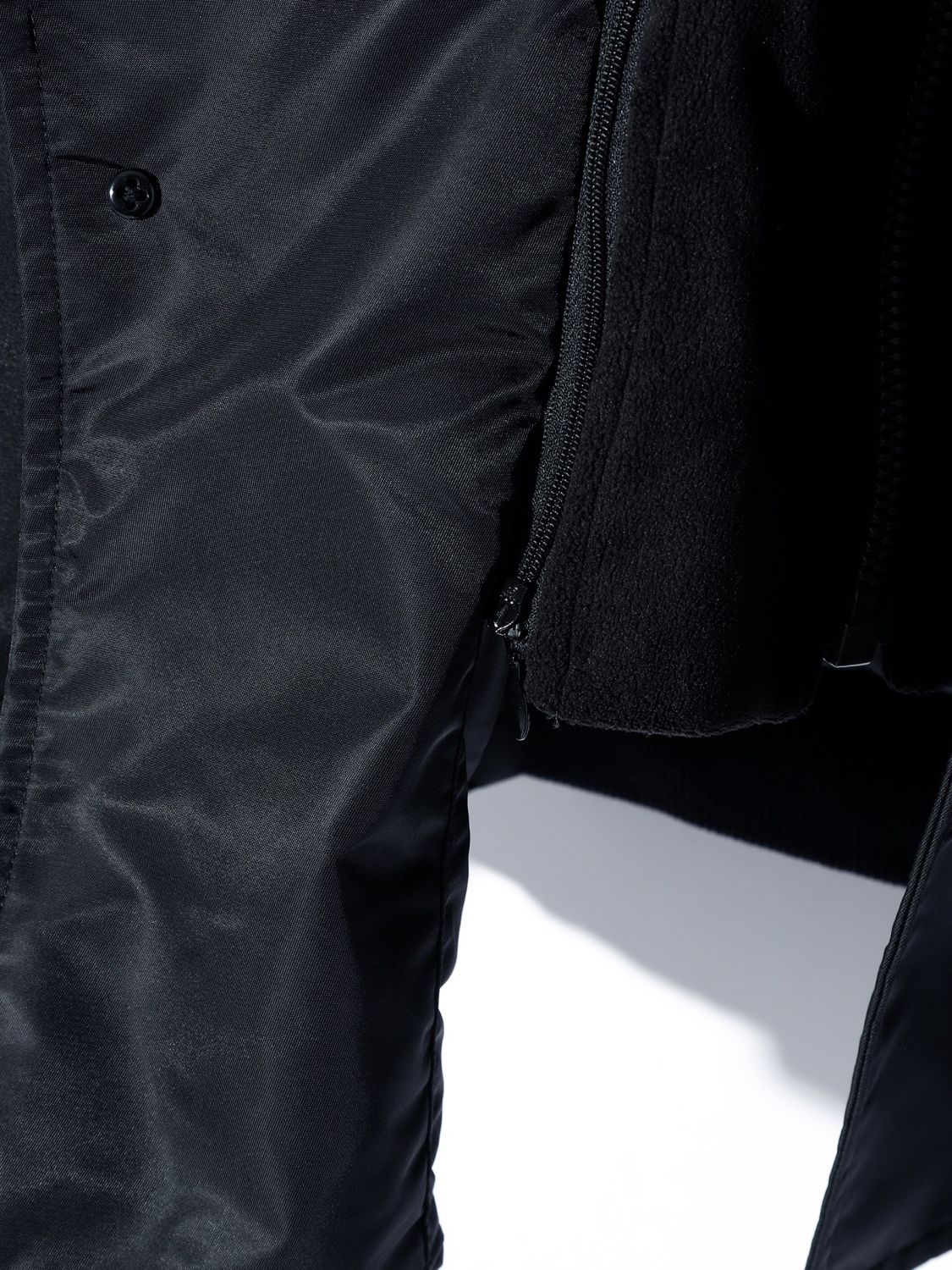 【予約品】  FAKE LAYERED NYLON JK w/HOOD / ナイロンジャケット / BLACK / 即納