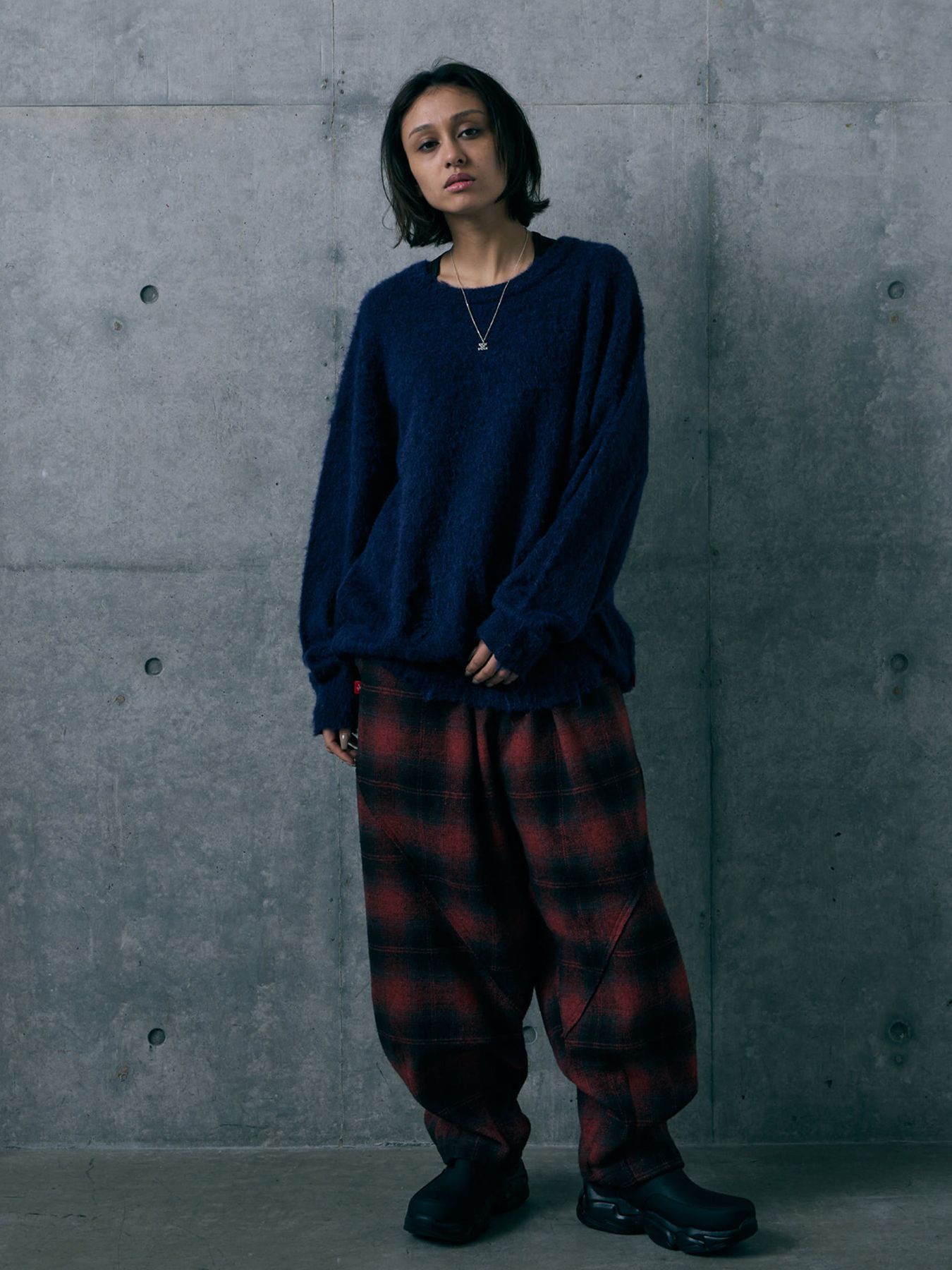 NANCY MOHAIR / モヘア クルーネックニット / NAVY