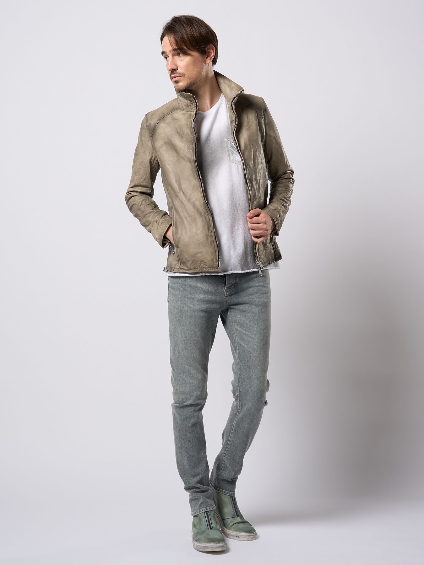 【予約品 9月23日(火) 締切】front zip bootie / フロントジップ ブーティー / ダストグレー