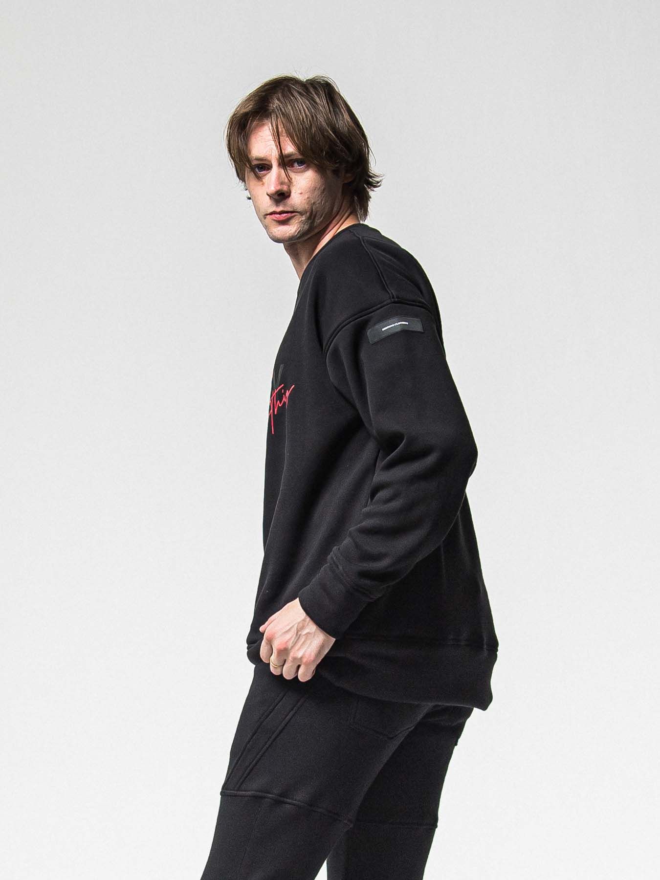【予約品 8月31日(日) 締切】FRIDAY OLD LOGO VEROURS FLEECE TRAINER / FRIDAYコラボ オールドロゴ ベロアフリース トレーナー / ブラック