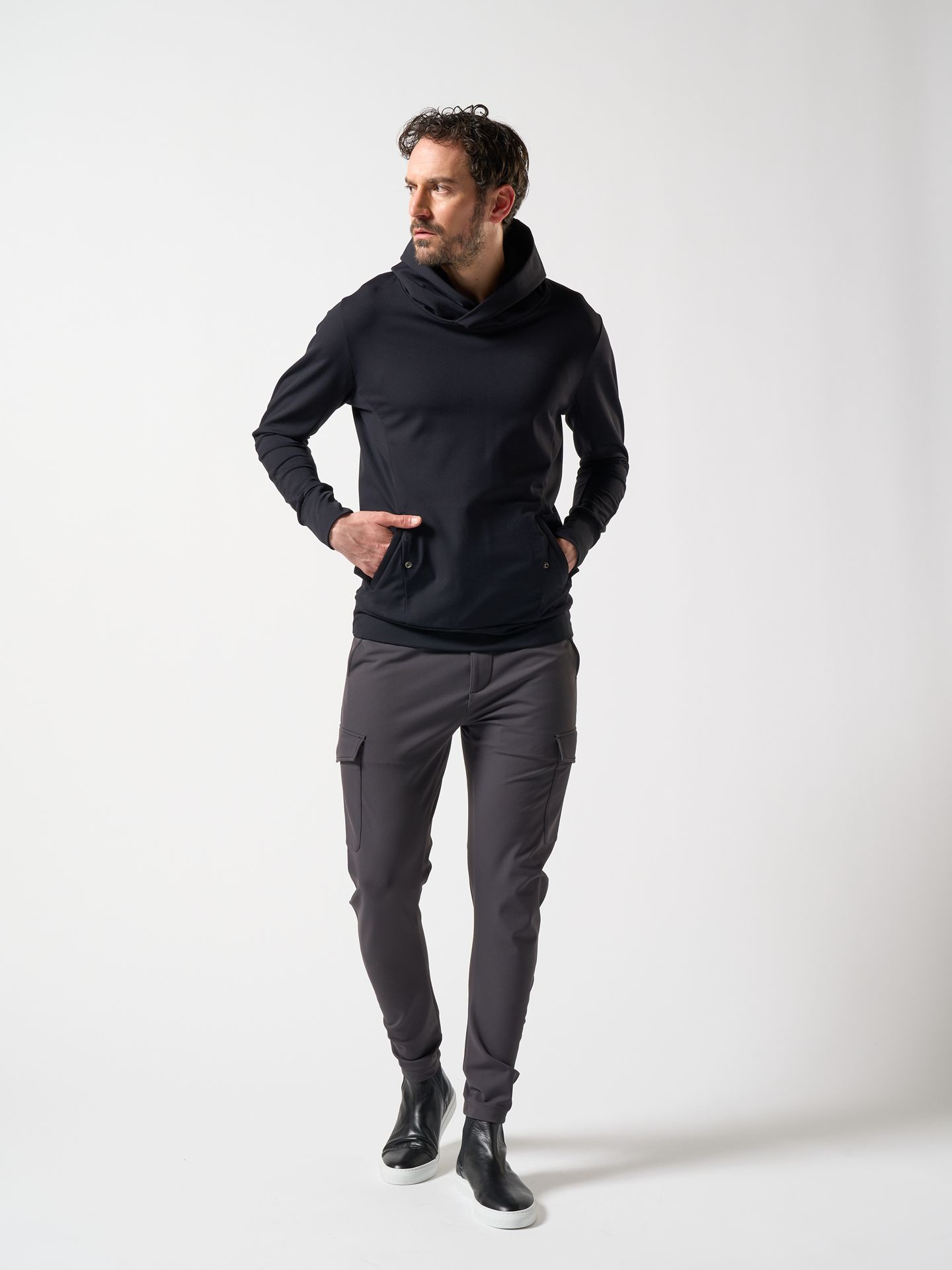 【予約品】 3D banana slim cargo / スリムカーゴパンツ / ダークグレー