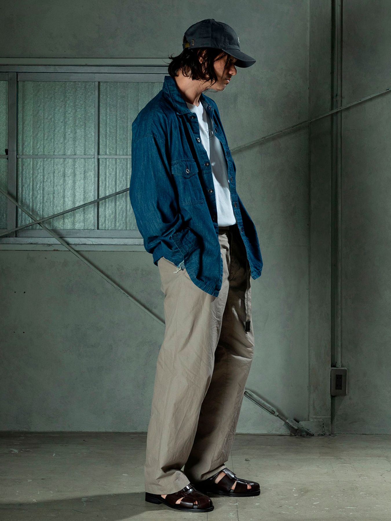 【予約品 11月9日(月) 締切】MILITARYSHIRT Denim / デニムミリタリーシャツ / インディゴ×金茶ステッチ