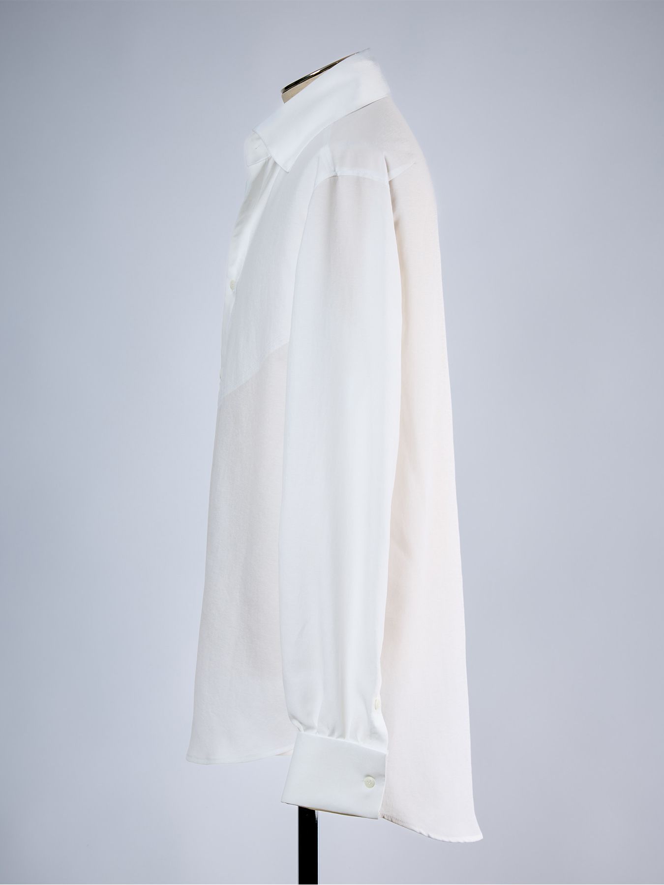 【予約品 10月26日(月) 締切】《Costume Line》Back Satin W-Cuffs Shirt / ダブルカフスシャツ / ホワイト
