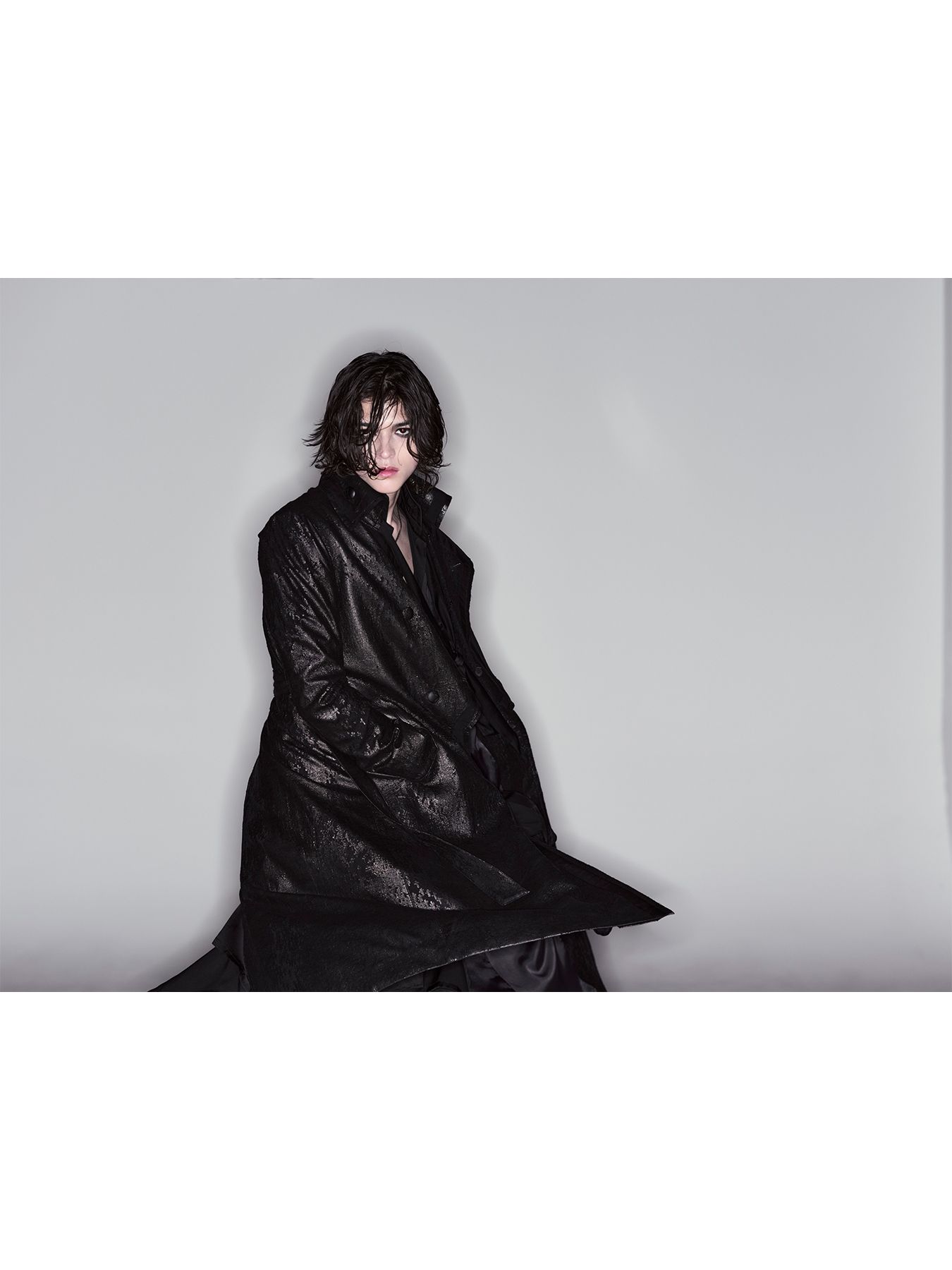 【予約品 6月29日(月) 締切】Cross Dot Fleece Long Napoleon Coat / ロング ナポレオンコート / ブラック