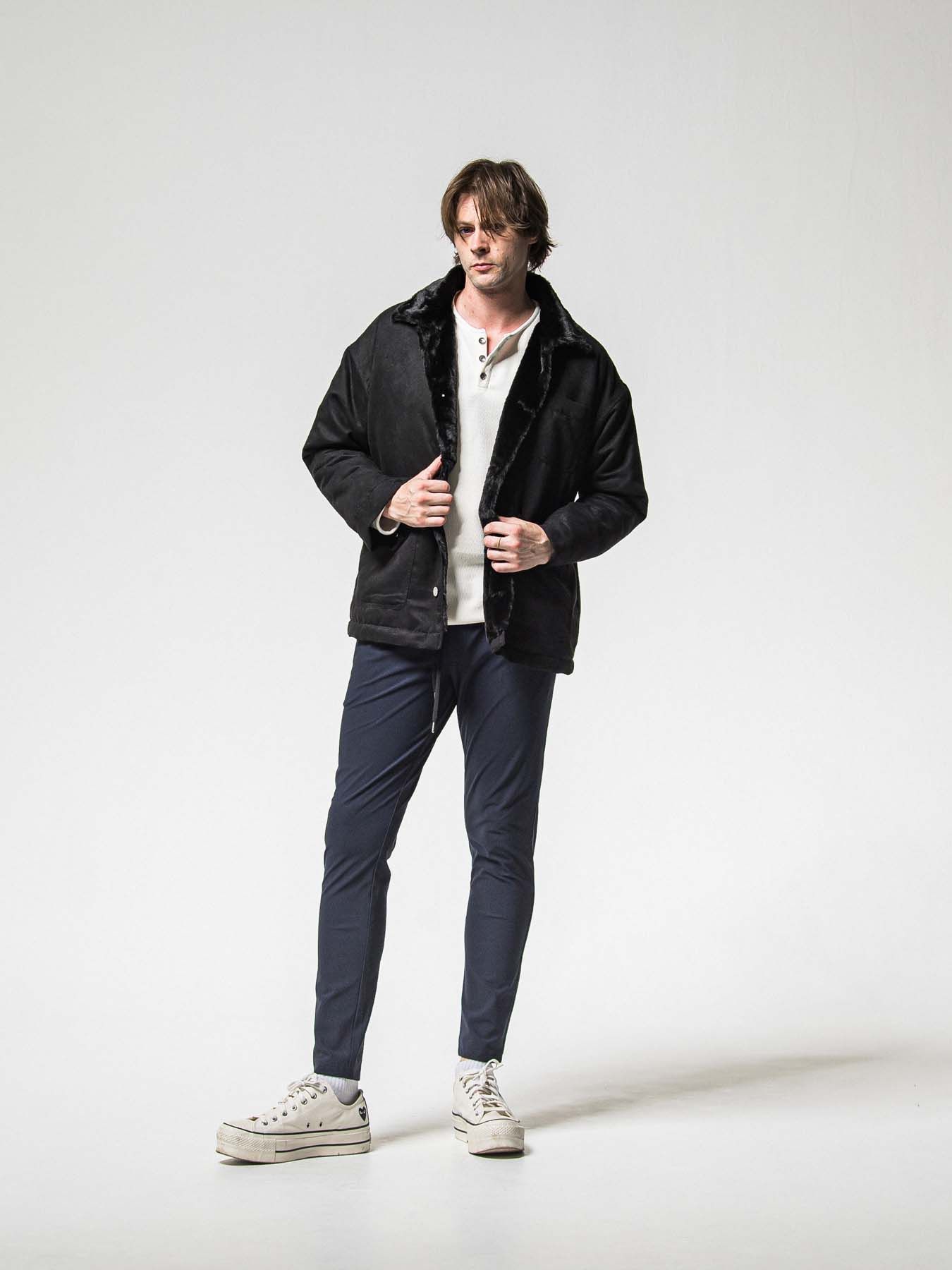 【予約品 8月31日(日) 締切】CHRIS EASY HEAT TUCK PANTS / クリス イージー ヒートタックパンツ / ネイビー