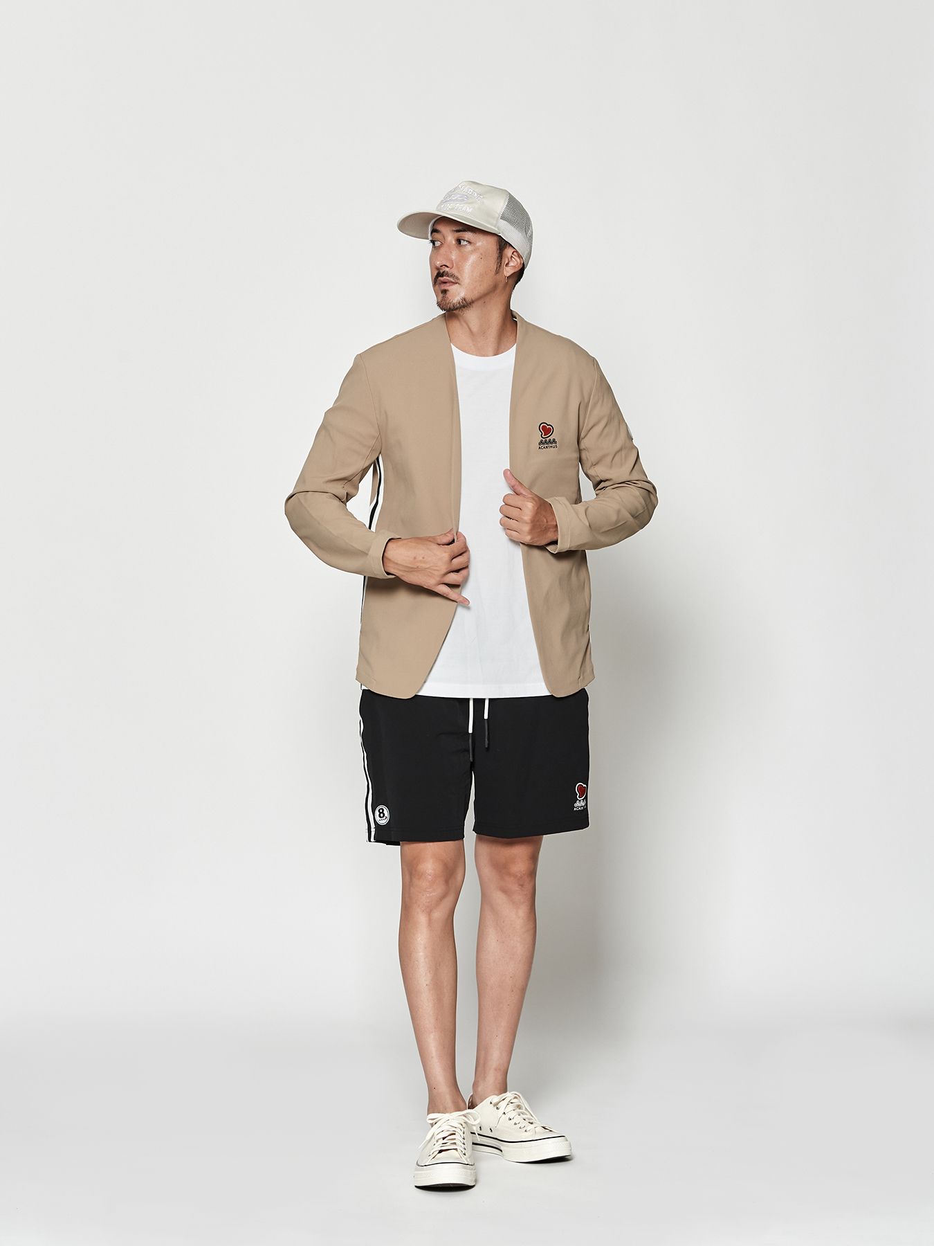 【予約品 10月9日(木) 締切】muta sweet no collar jacket / ノーカラージャケット / ベージュ【Acanthus × muta MARINE】