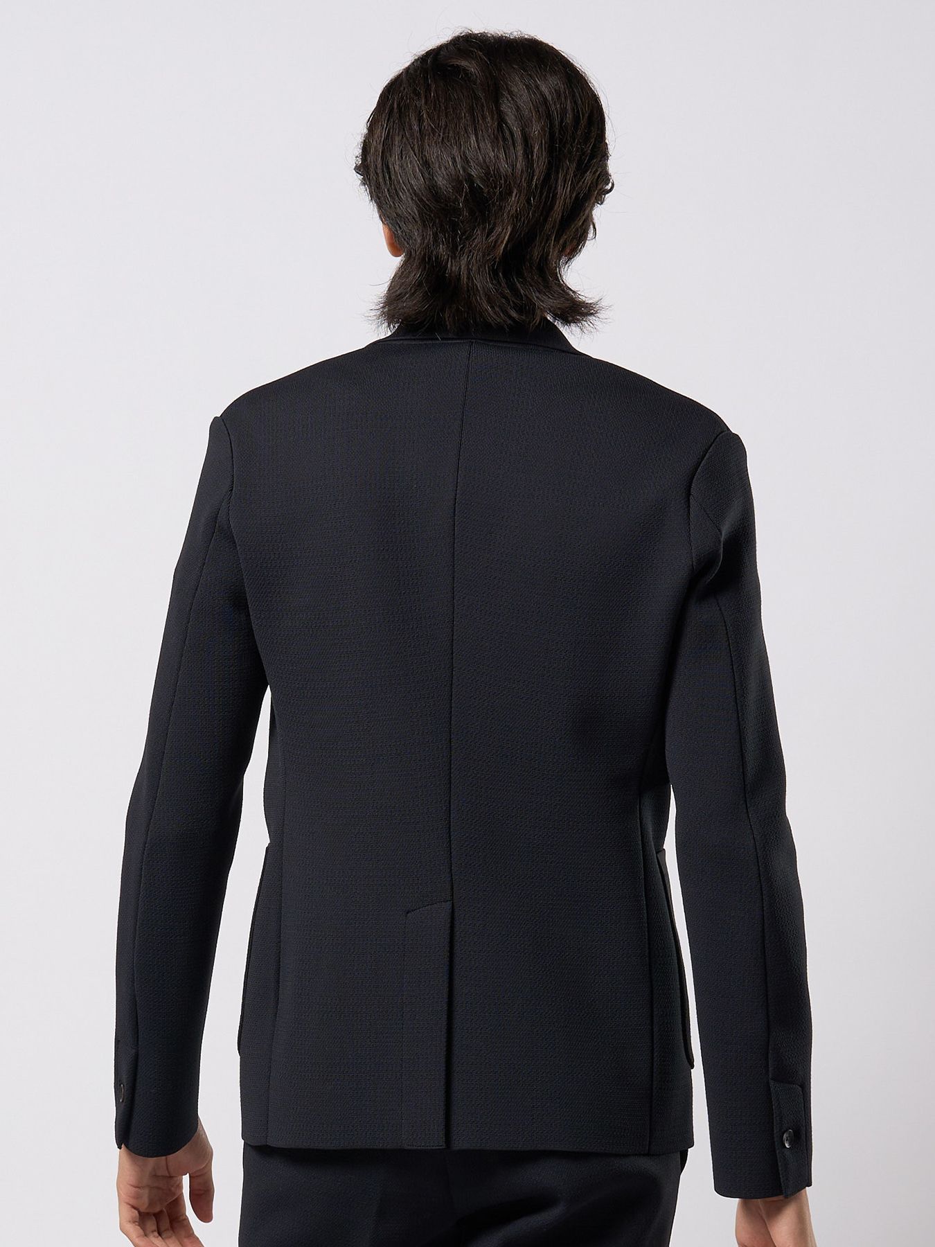 【予約品 9月23日(火) 締切】function knit jacket (jacquard check) / ファンクションニットジャケット (ジャガードチェック) / ブラックチェック