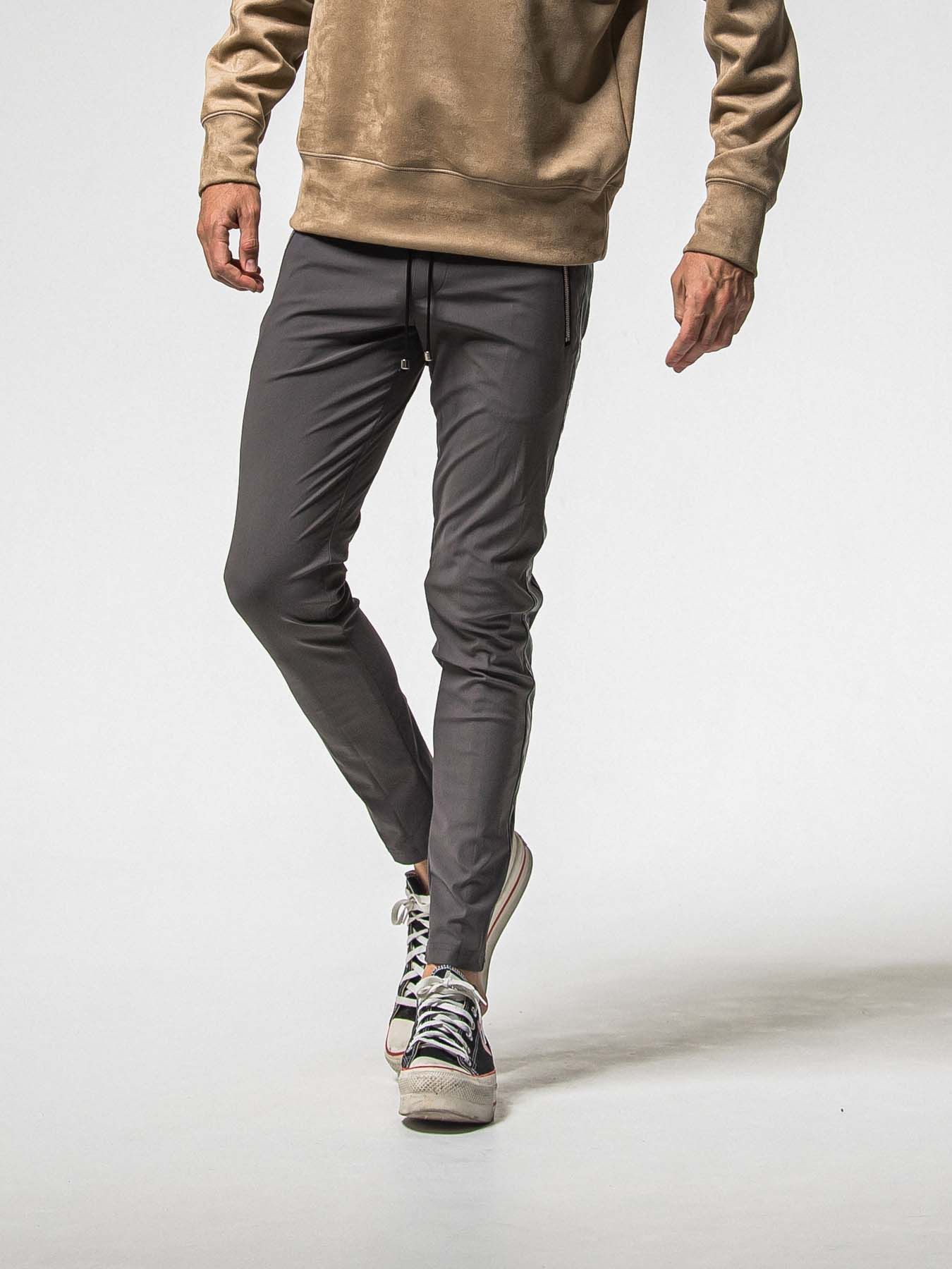 【予約品 8月31日(日) 締切】LEATHER LINE TRACK / レザーライン トラックパンツ / チャコール