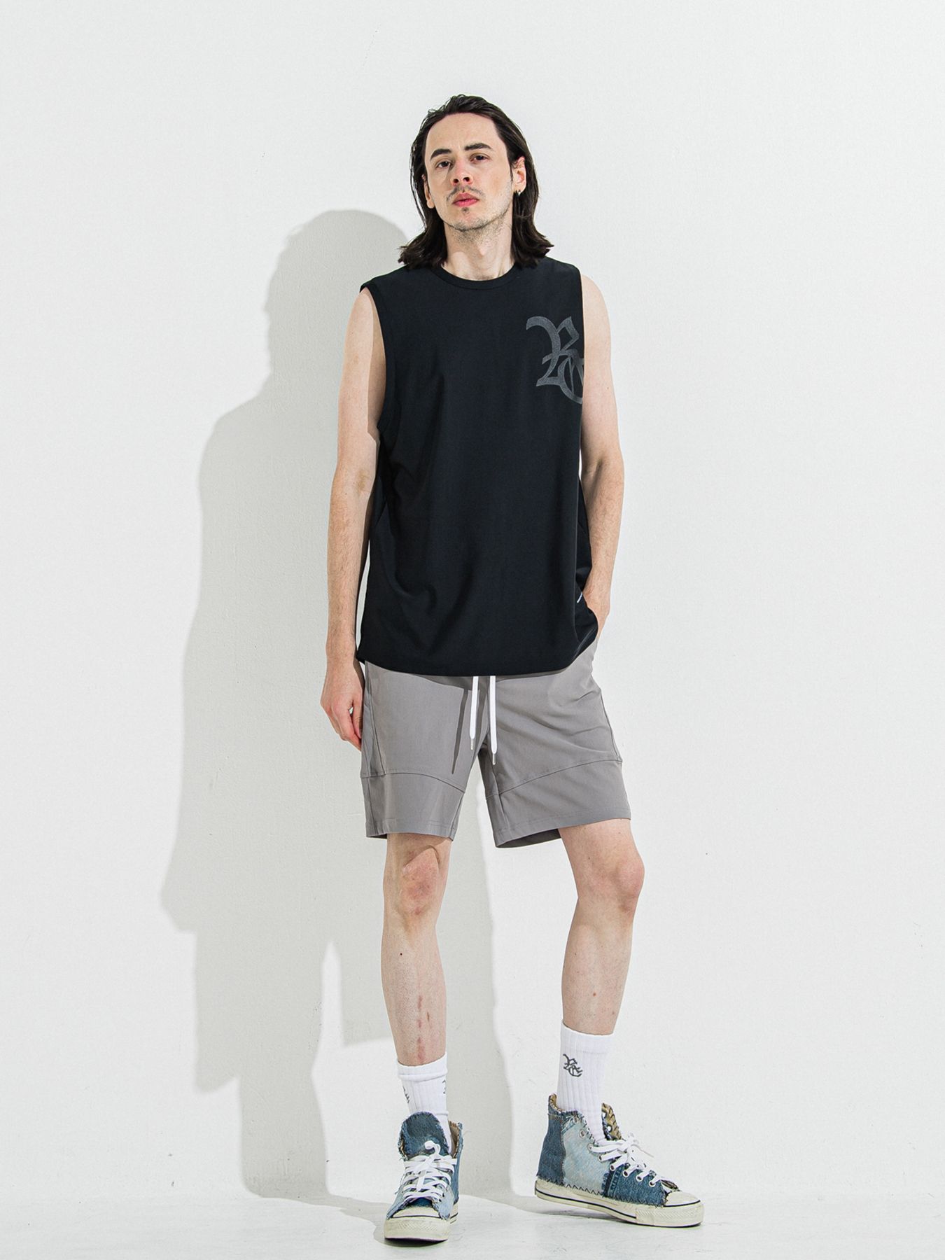 【予約品 】RASH OVER NO SLEEVE / ラッシュガード オーバーサイズノースリーブ / RCブラック