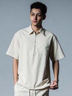 《予約品》 PULLOVER HALF SHIRT  / ハーフジップシャツ / ベージュ