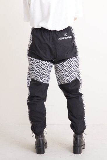 GEOMETRIC NYLON TRUCK PANTS トラックパンツ / BLACK 【BOY LONDON】