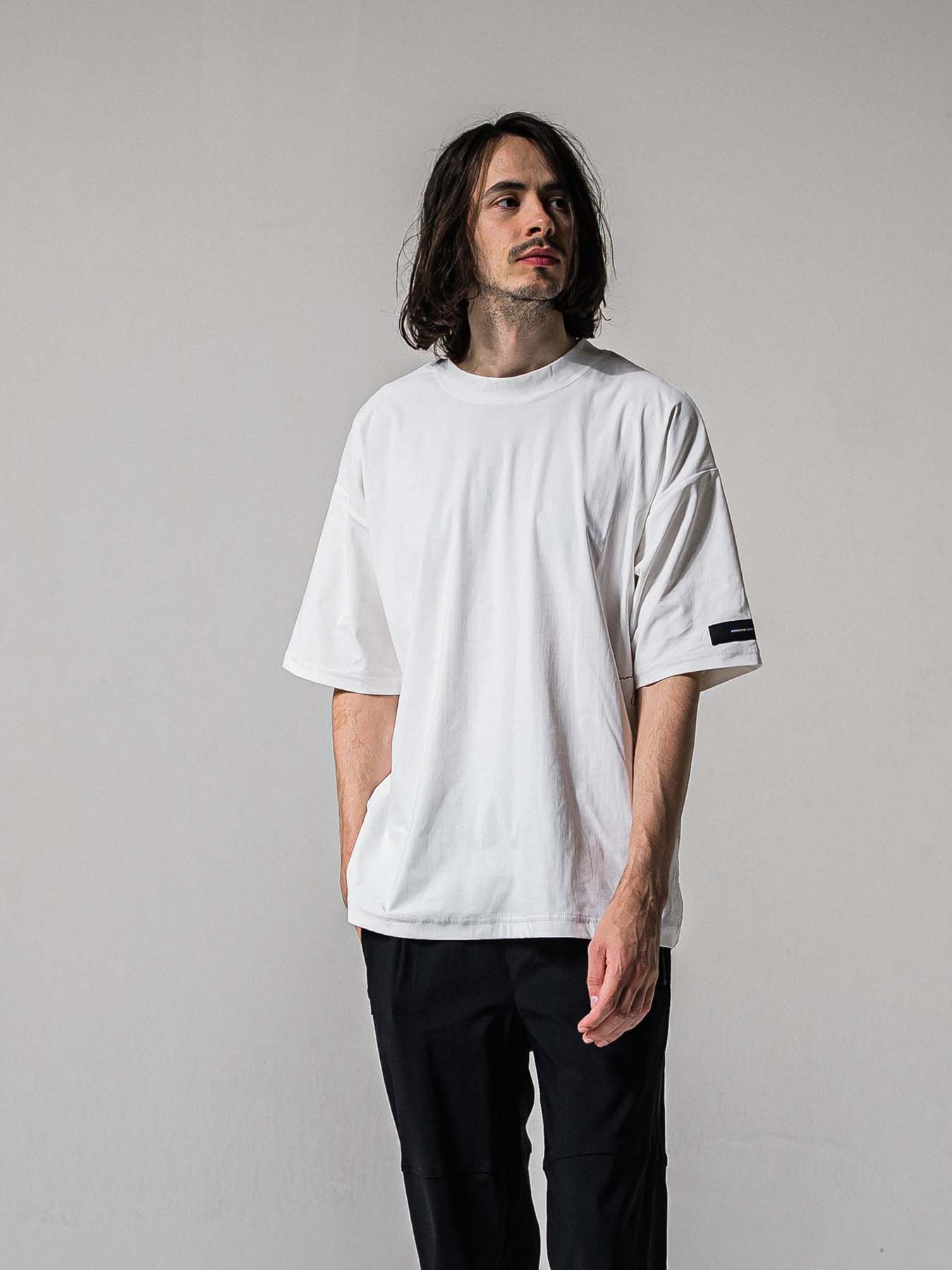 【予約品 11月16日(日) 締切】SIDE RC OVER T / サイドロゴプリント オーバーサイズ ナイロンTシャツ / ホワイト