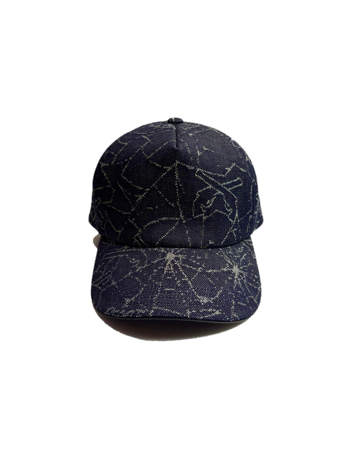 【予約品 3月9日(月) 18:00 締切】SPIDER JQ DENIM CAP / スパイダージャガードデニム ベースボールキャップ / ブルー