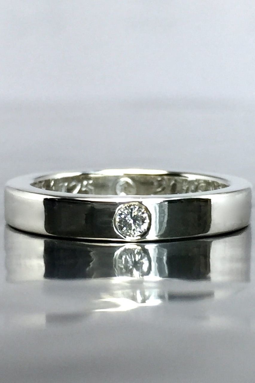 《受注生産》 PLAIN BAND RING with DIAMOND ダイヤモンド リング 【GOD SIZE】 注文から1カ月後入荷予定