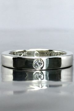 《受注生産》 PLAIN BAND RING with DIAMOND ダイヤモンド リング 【GOD SIZE】 注文から1カ月後入荷予定