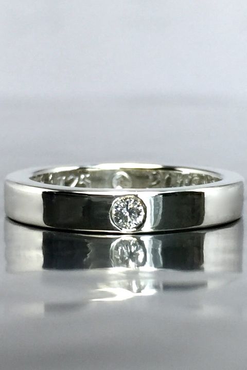 《受注生産》 PLAIN BAND RING with DIAMOND ダイヤモンド リング 【GOD SIZE】 注文から1カ月後入荷予定