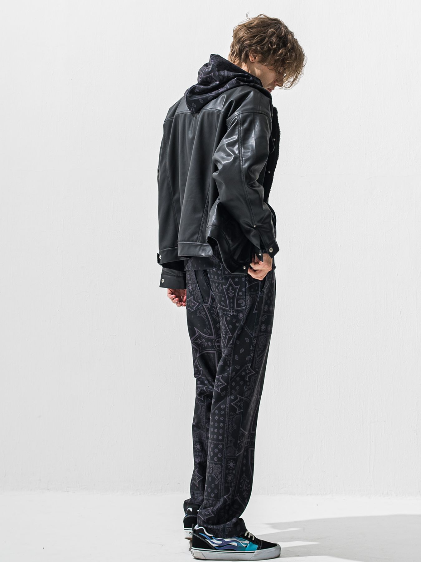 【予約品 9月6日(日) 締切】OVER HOODIE / トリコット オーバーパーカー / クロスブラック