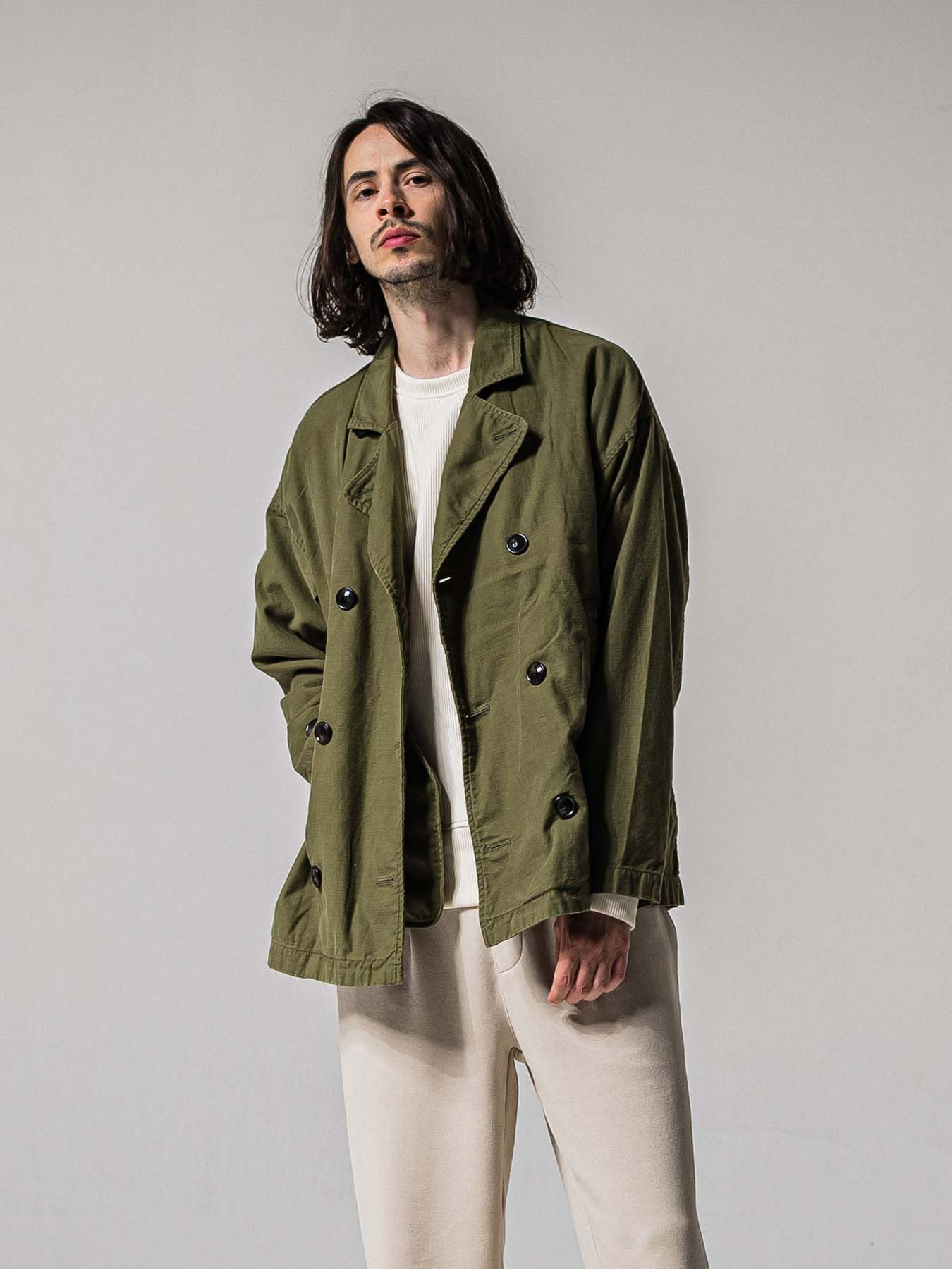 【予約品 11月16日(日) 締切】MV OVER PCOAT / オーバーサイズ ピーコートジャケット / カーキ