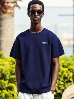 1PIU1UGUALE3 RELAX - メッシュニット半袖Tシャツ / ネイビー