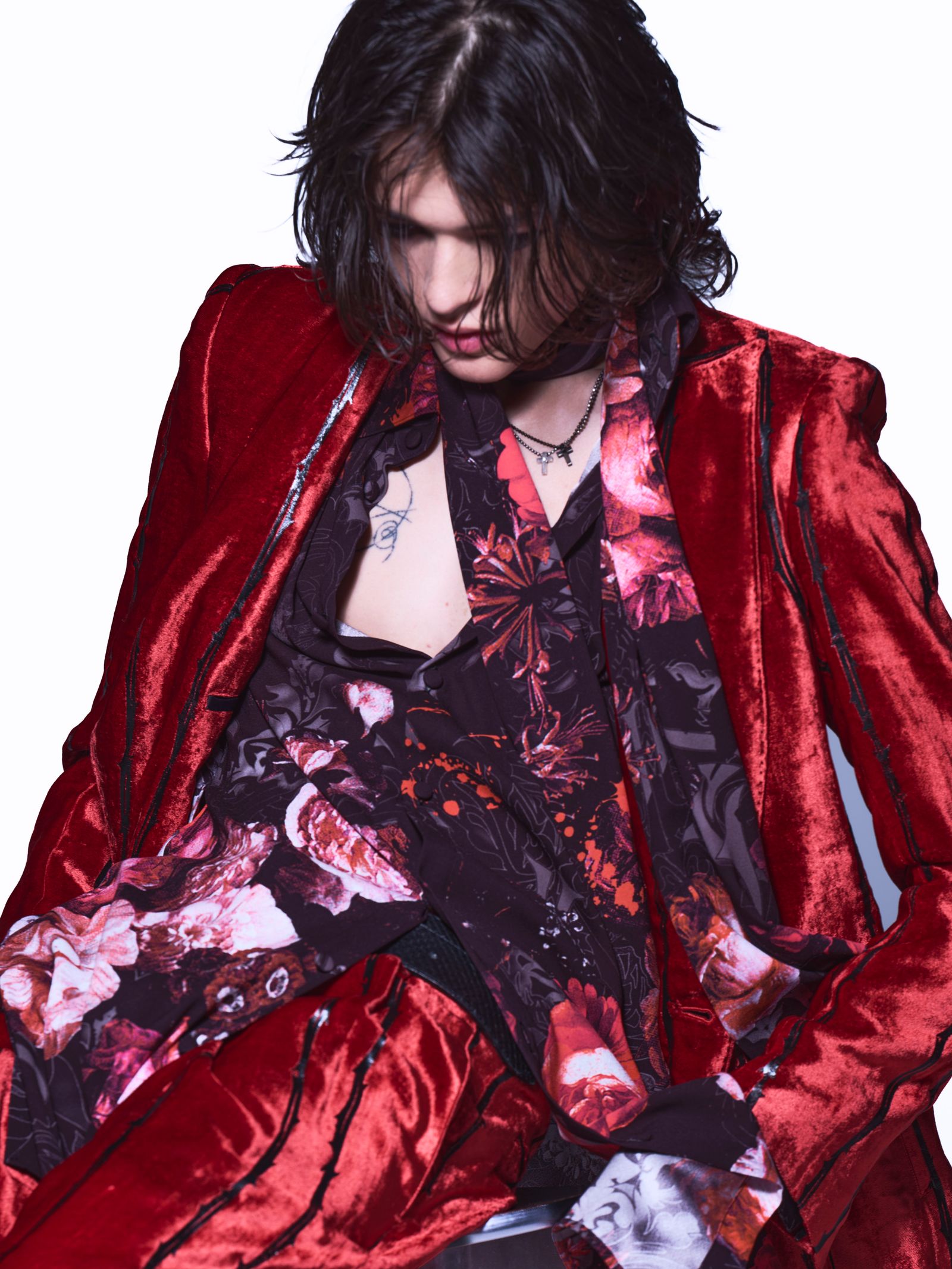 【予約品 6月29日(月) 締切】TOGE Velvet Wide Slacks / ベルベット ワイドスラックス / レッド