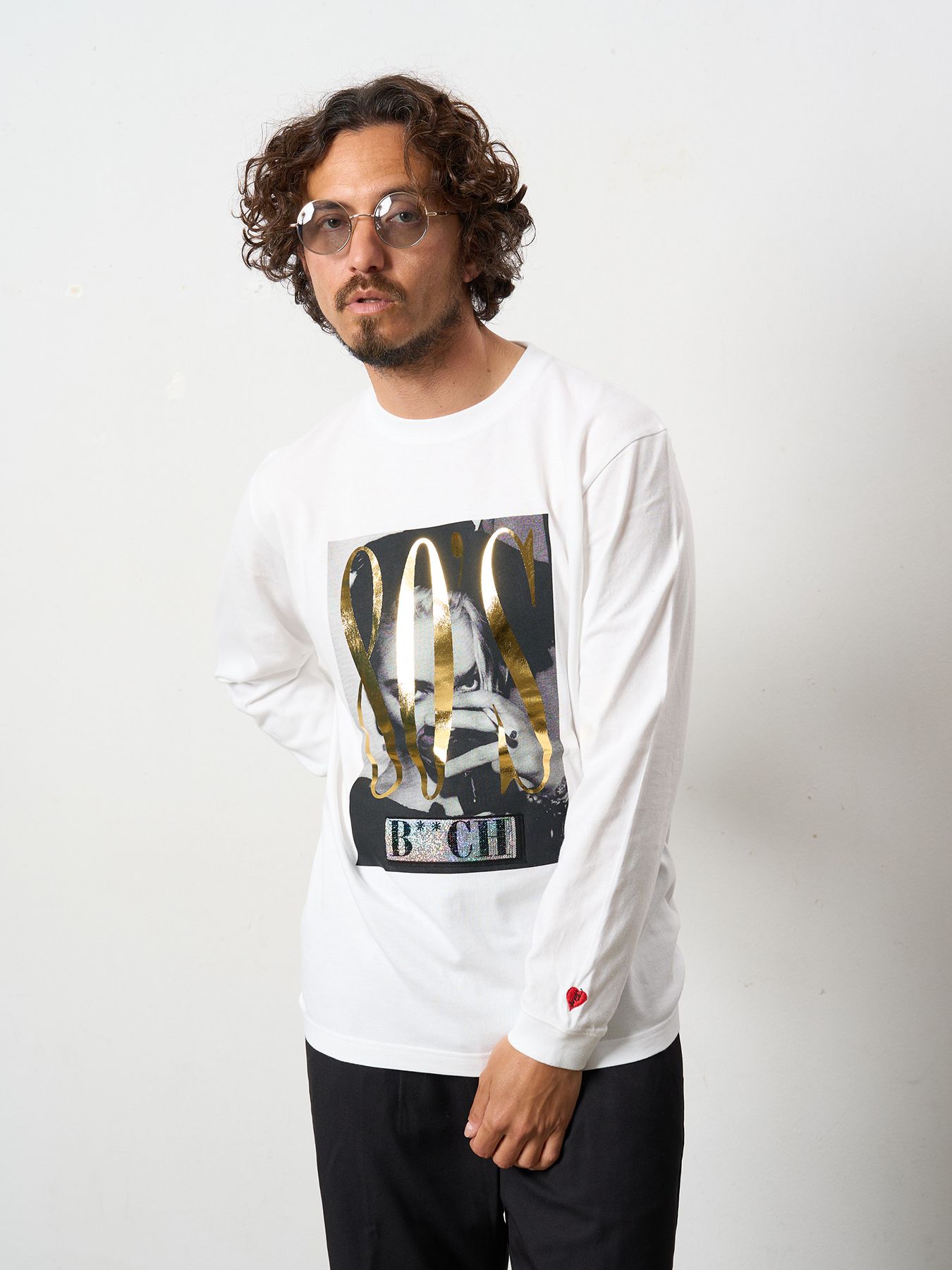 【予約品 5月8日(木) AM10時 締切】 5.6ozコットン天竺 80S QUEEN シークインLS Tシャツ / ホワイト