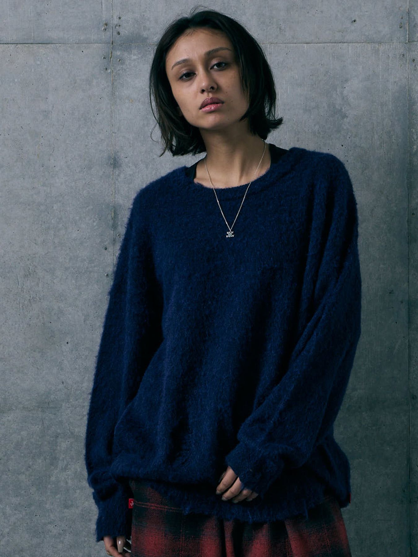 NANCY MOHAIR / モヘア クルーネックニット / NAVY