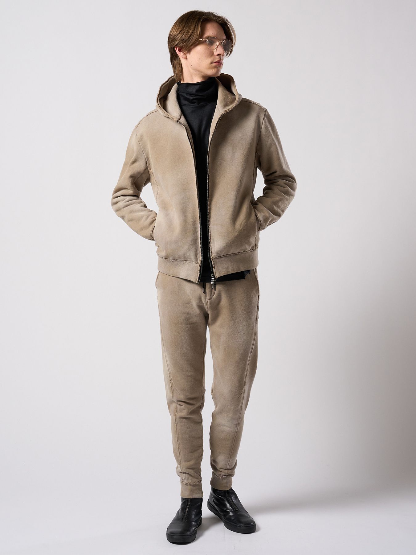 【予約品 4月19日(日) 18時締切】fade switching rib sweat pants / フェードスイッチング リブスウェットパンツ / フェードベージュ