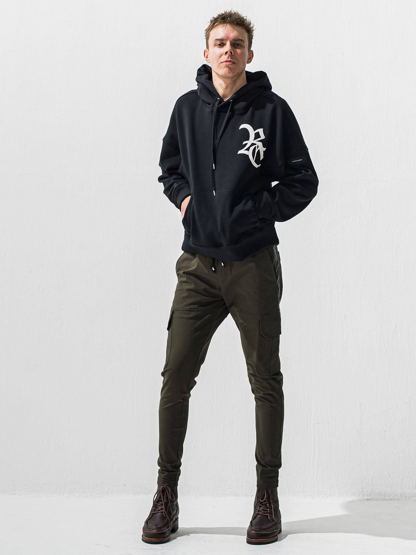 【予約品】DARRELL HEAT CARGO PT / 裏起毛 カーゴラインパンツ / カーキ
