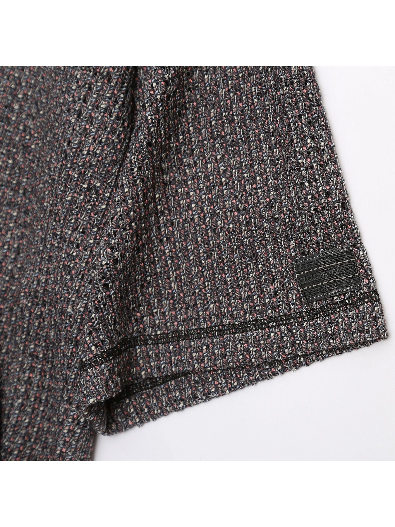 MIXED-MESH KNIT / メッシュニット Tシャツ / ミックスドブラック【QUOLT】