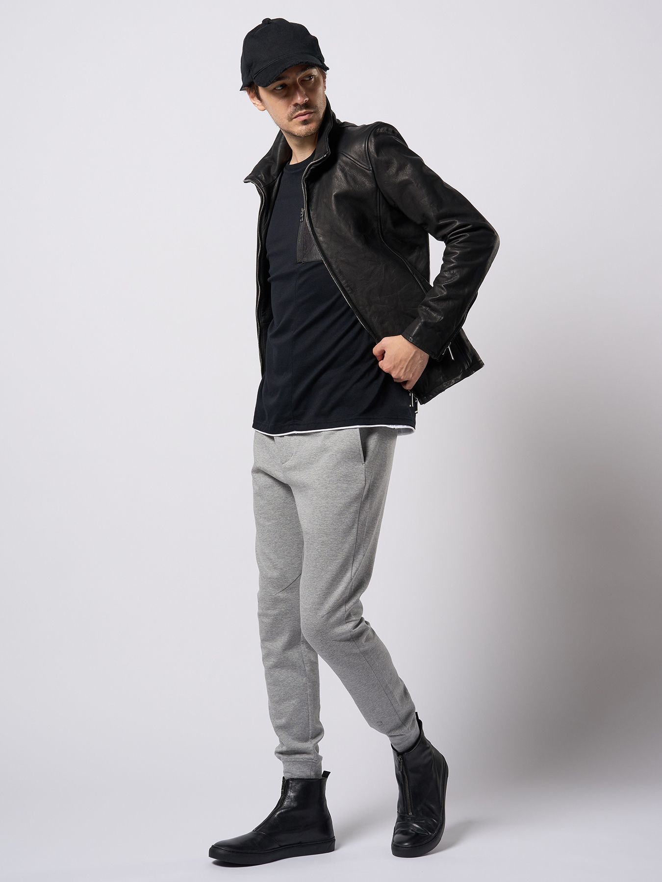 【予約品 9月23日(火) 締切】basic rib sweat pants / ベーシック リブスウェットパンツ / 杢グレー