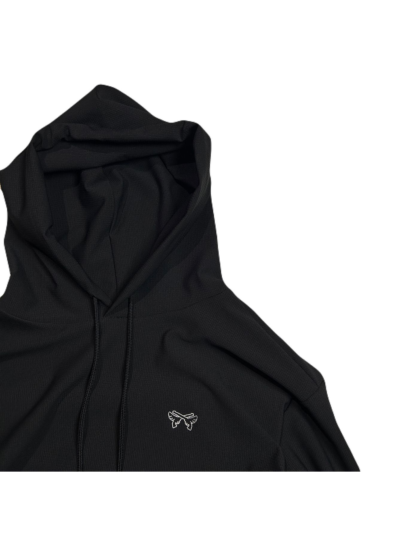 【予約品 8月10日(日) 締切 】WING EMB MESH HOODIE / ウイングエンボス メッシュフーディー / ブラック