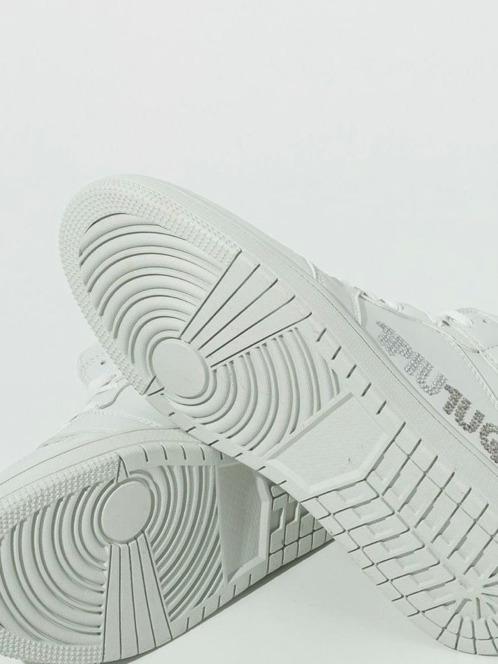 ラインストーンロゴハイカットスニーカー / ホワイトUSX-26007