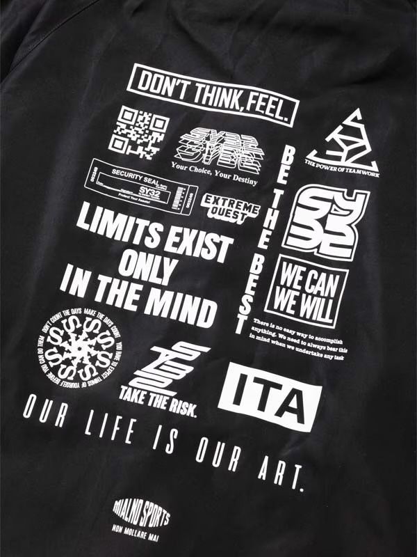 MULTI LOGO WINDBRAKER BLACK 【SY32 by SWEET YEARS GOLF】