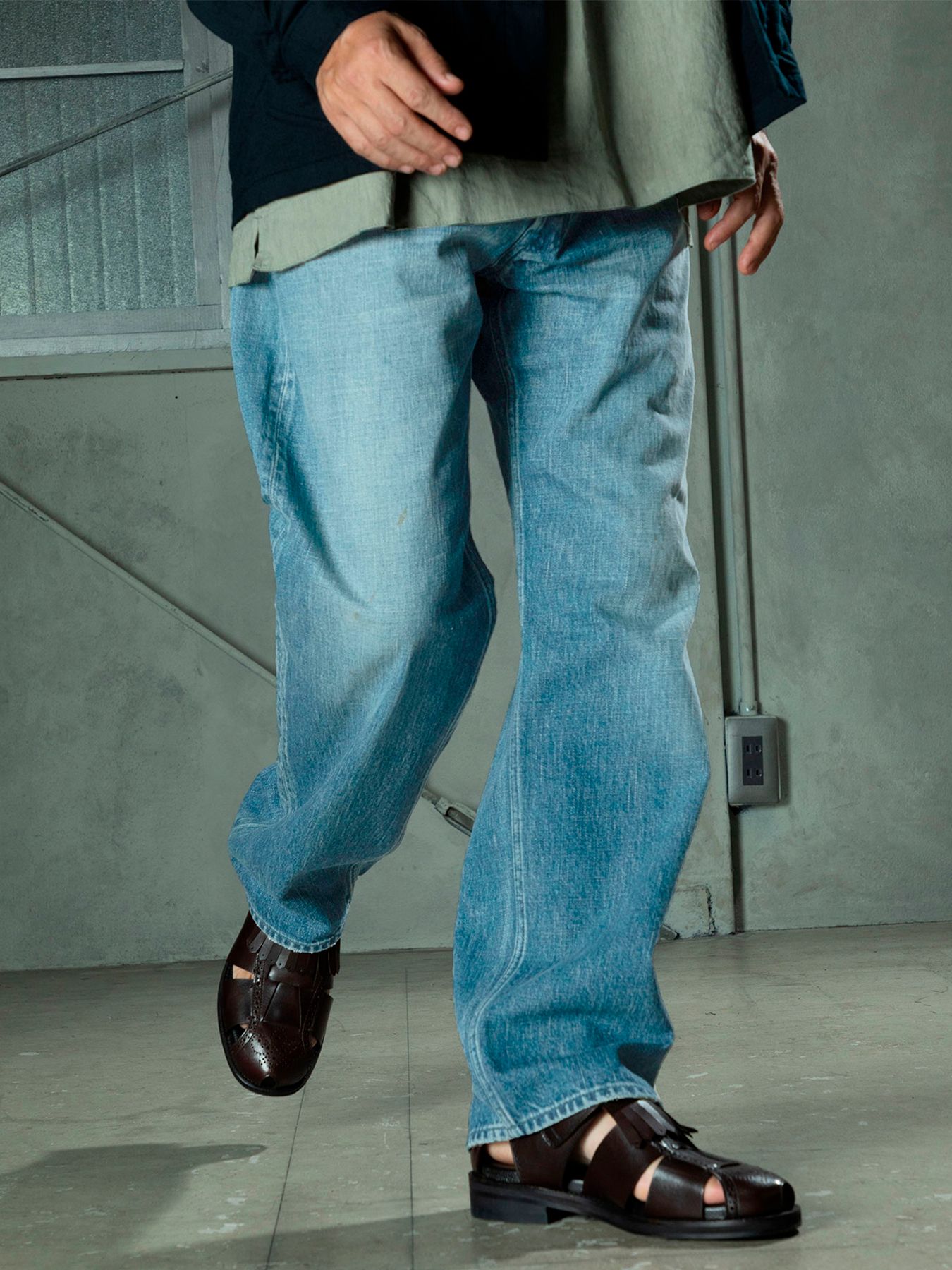 【予約品 11月9日(月) 締切】TRADITIONALDENIM Used / トラディショナルデニム ユーズド加工 / 淡色 インディゴ×ネイビーステッチ