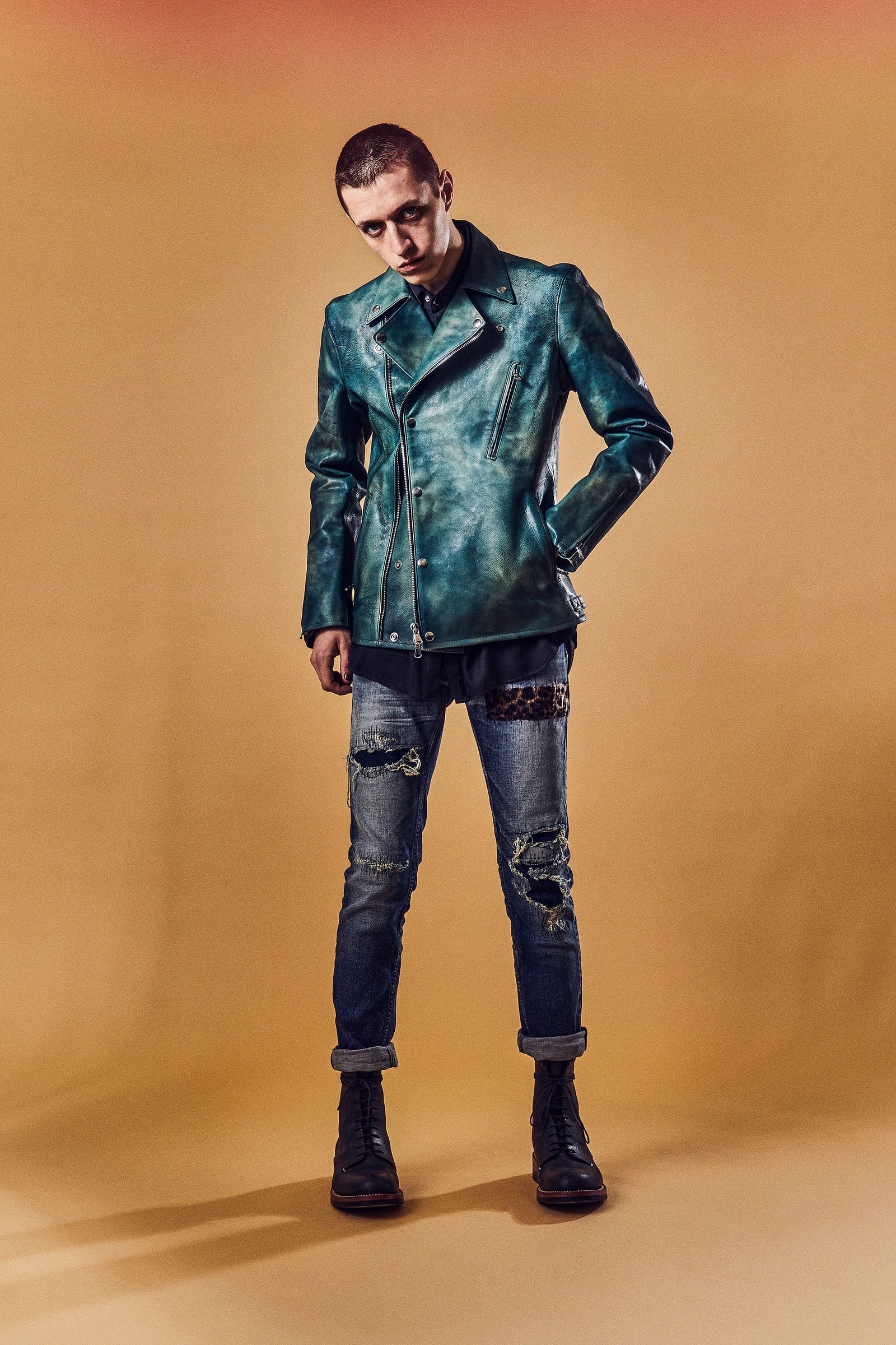 OVER ROAD Garment Burning Dyed Double Riders / BEER GREEN 【STRUM】