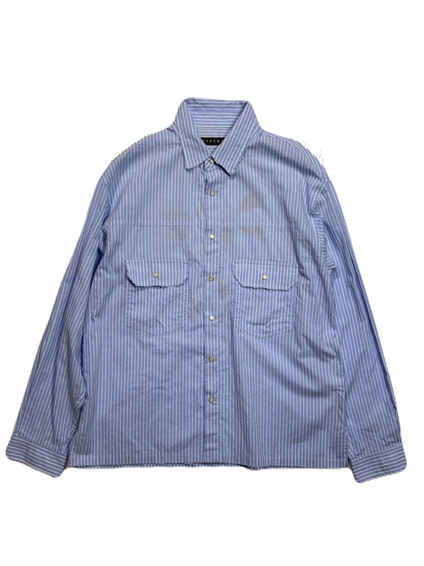 【予約品 8月23日(日) 締切】STRIPES SHIRT FLOWER / ブルー