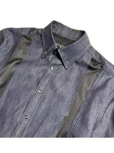 《予約品8月31日 23時55分締め》 MESH OX SH / デニムシャツ / サックスブルー 【roarguns 】 2024年2月入荷予定