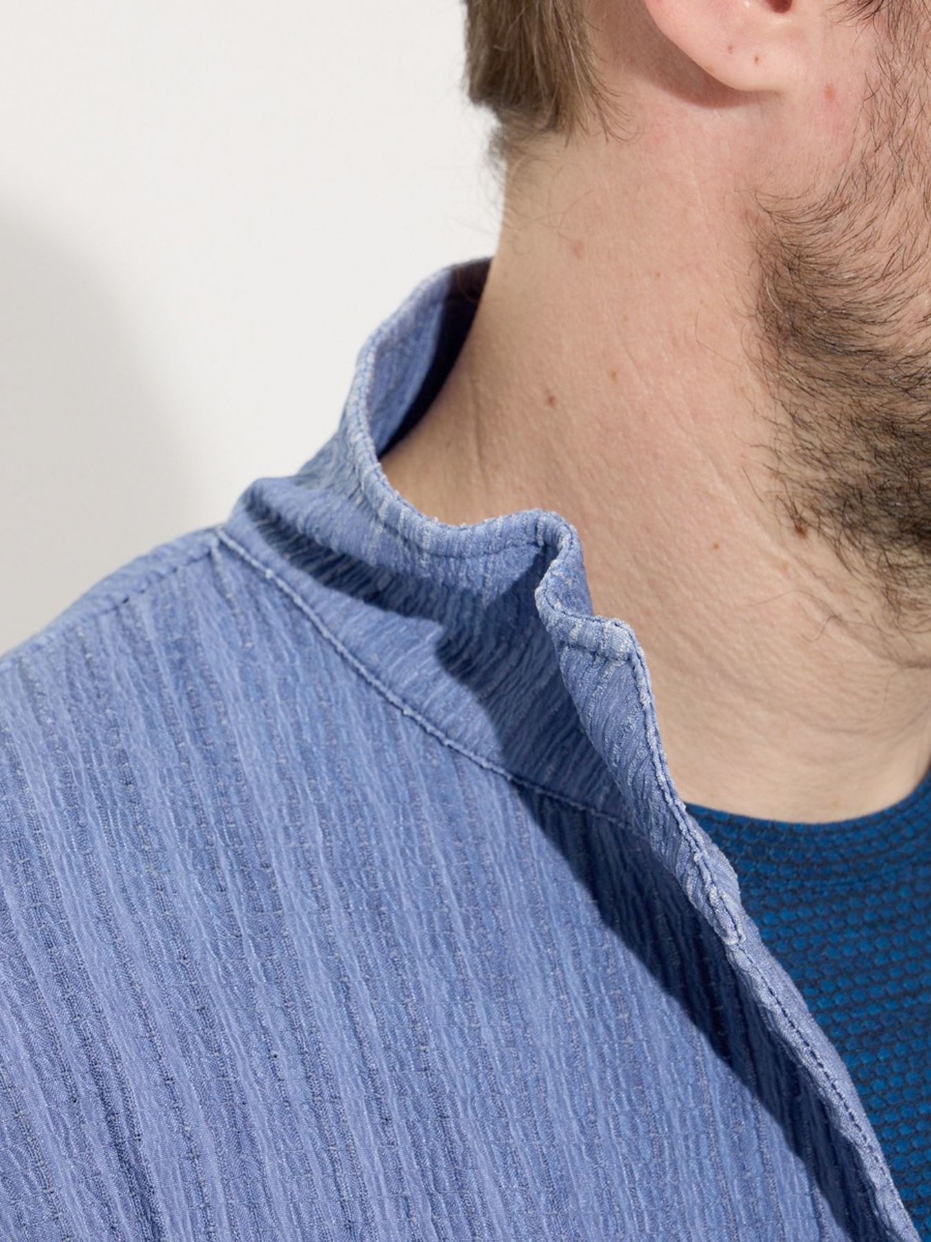 カラープリーツ7分袖ジャケット / ライトグレー【HIDEAWAYS NICOLE】