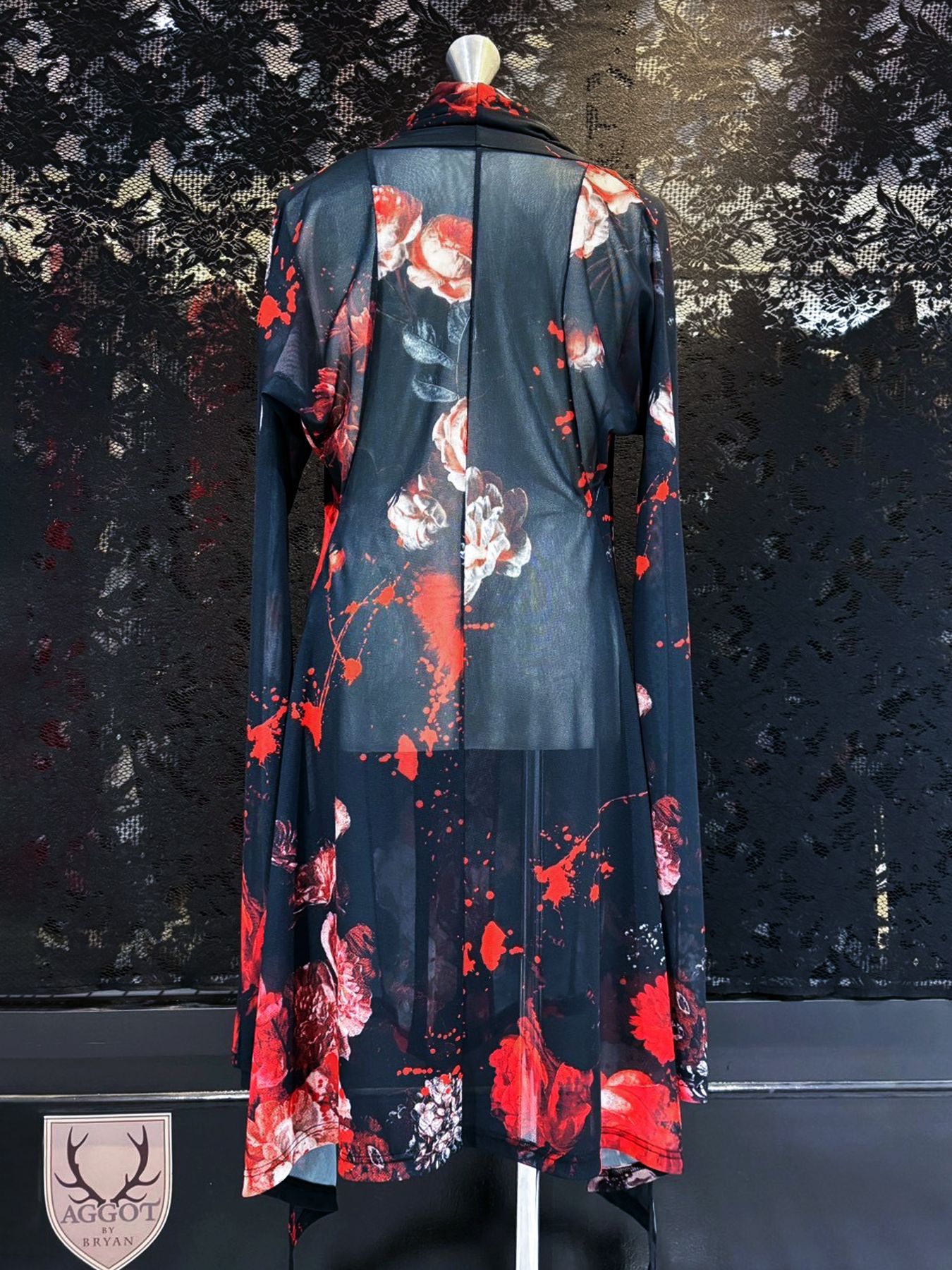 【予約品 1月4日(日) 締切】Dolman Sleeve Cardigan / ドルマンスリーブ カーディガン / ブラックフローラ