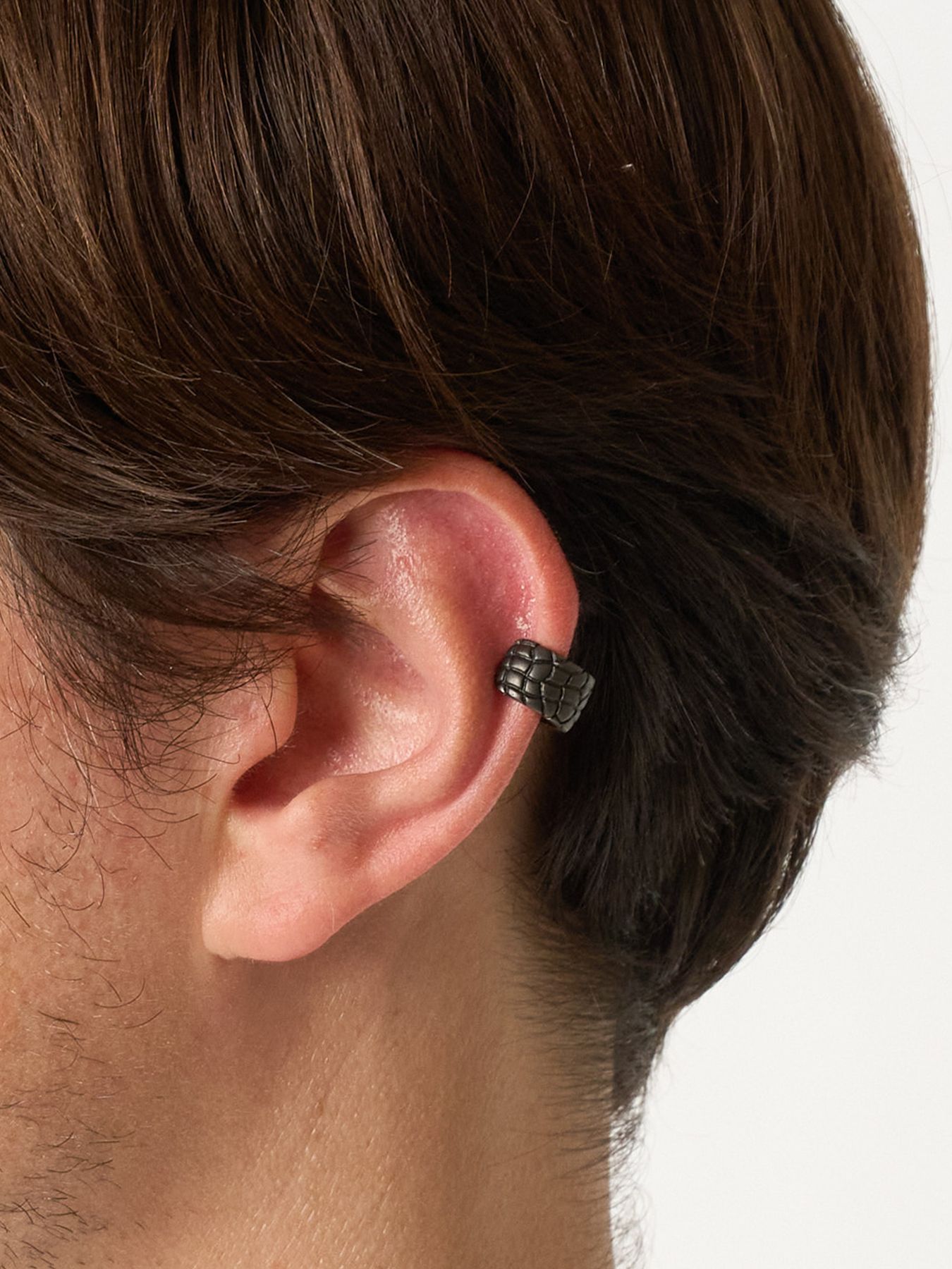 【予約品 9月23日(火) 締切】IVXLCDM ×wjk  croco pattern ear cuff / クロコパターン イヤーカフ / ブラックコーティング
