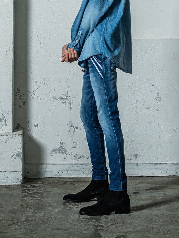 《予約11月17日19時締め》 EX denim jersey  EDGE   PT / ジャージ ダークインディコブルー