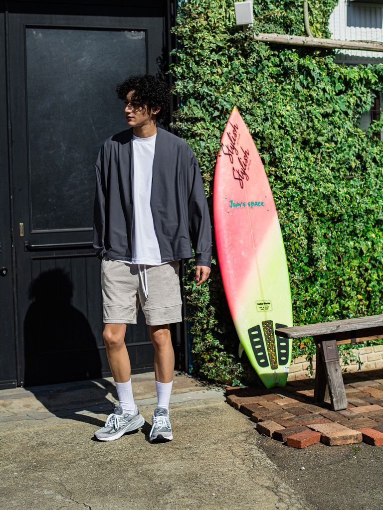 《予約品3月3日18：00締め》 RUSH  OVER  NO COLLAR JK / カーディガンジャケット / チャコール