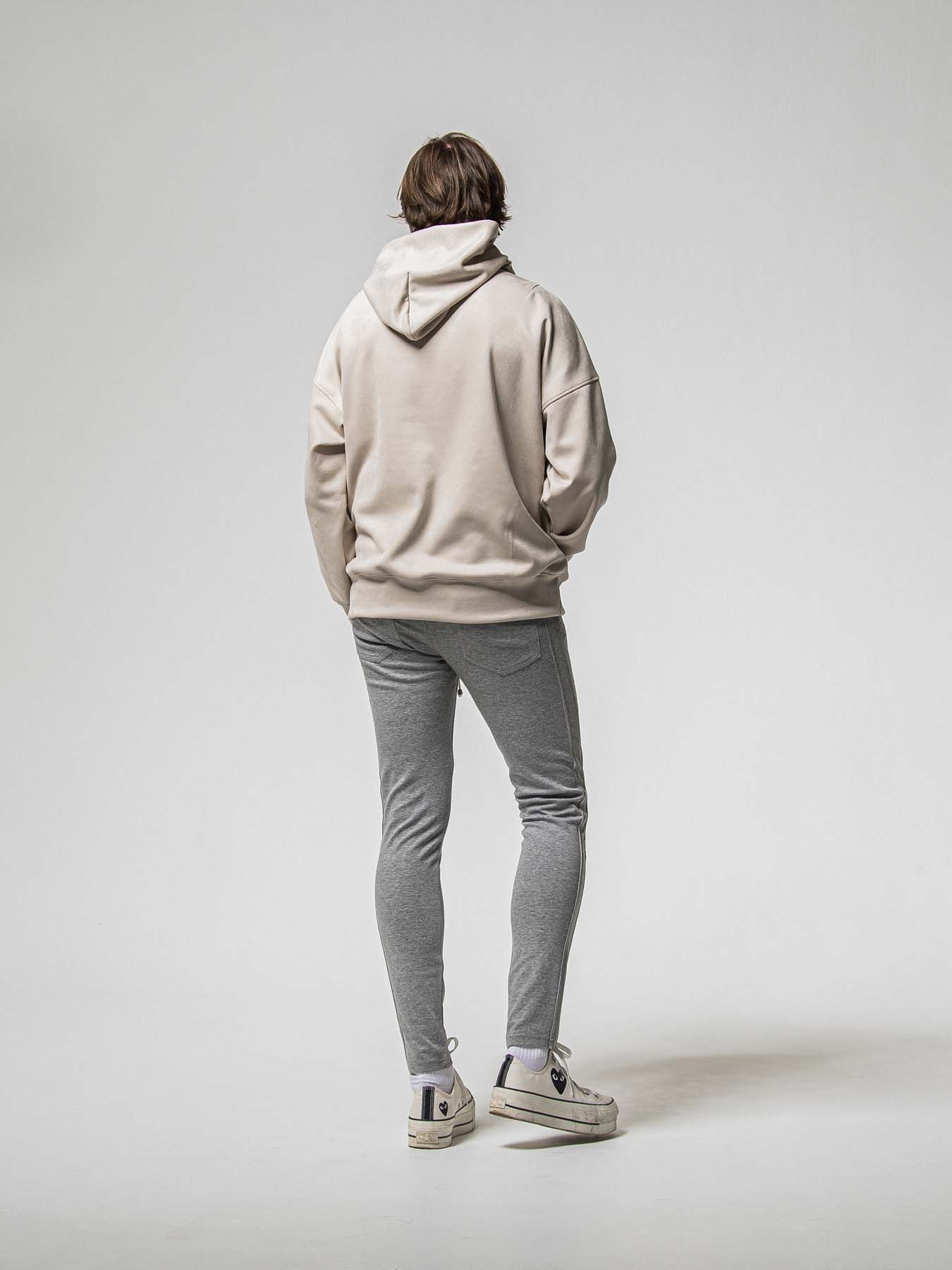 【予約品 8月31日(日) 締切】SUEDE LOOSE HOODIE / スウェード ルーズフーディ / グレージュ