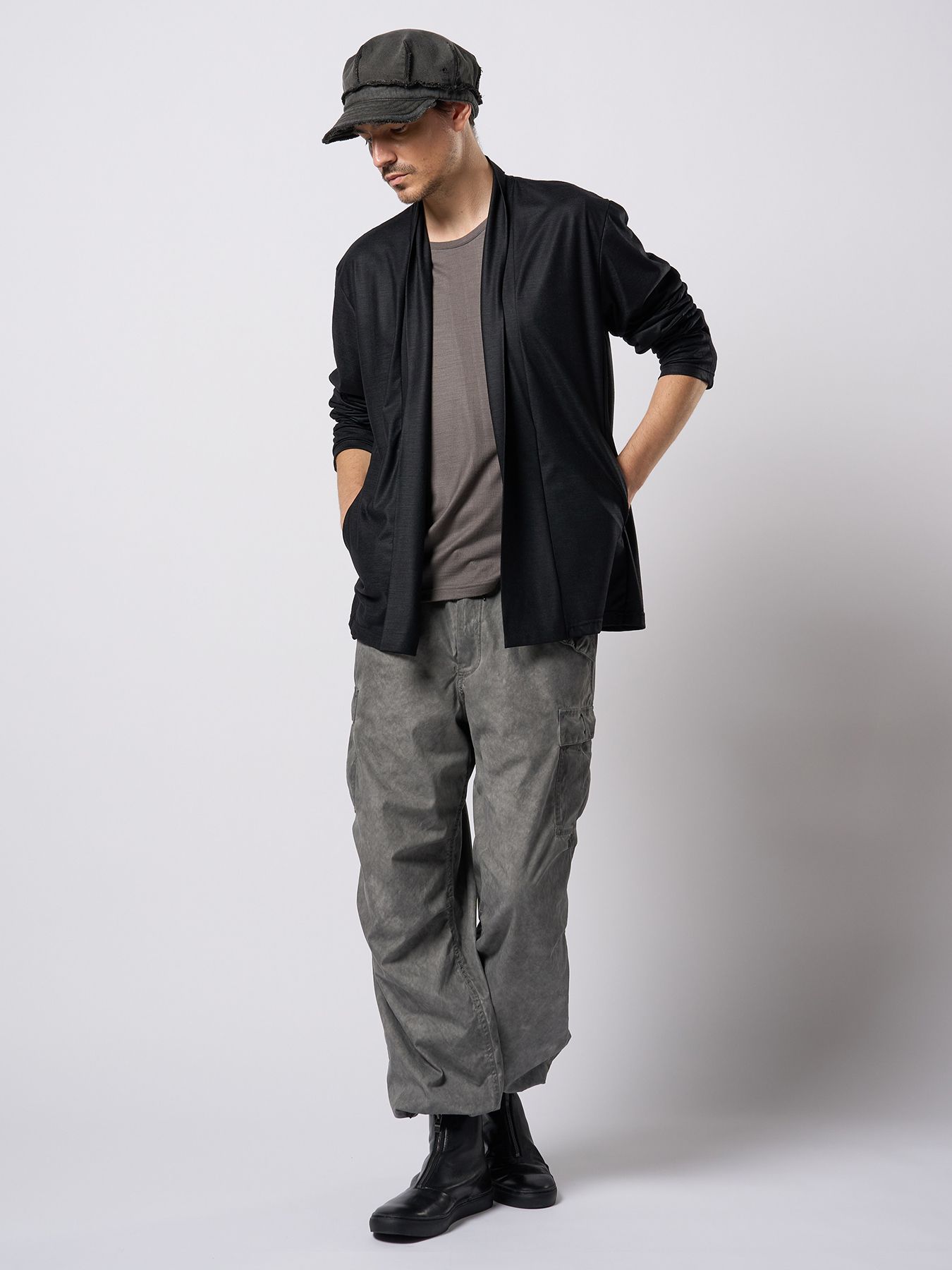 【予約品 9月23日(火) 締切】ex.comfy wool L/S / エクスコンフィーウール ロングスリーブ / スチールグレー