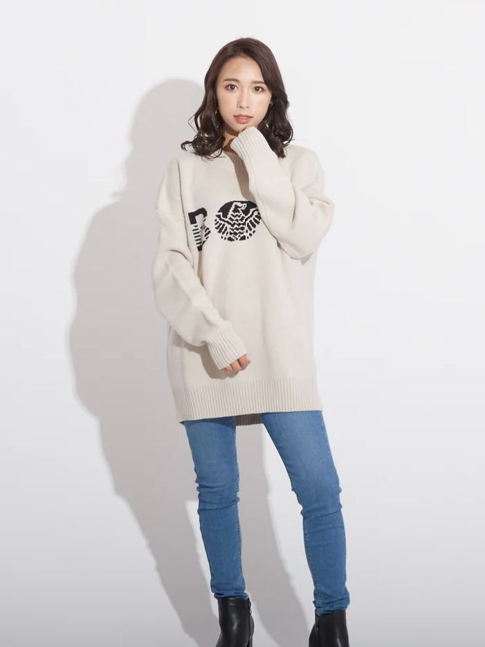 BOY CREW NECK SWEATER OFF WHITE【B223N6060031】